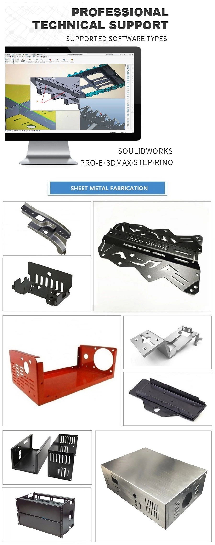 Custom Bending Cutting Welding Stamping Sheet Metal Fabrication Parts with Poweder Coating
